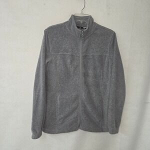 Swiss‎ Alps Fleece Jacket Womens Medium Grey Full Zip Mock Neck Pockets ML19853B